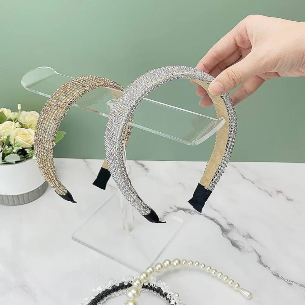 Set of acrylic headband or jewelry bracelet holders perfect closet organization
